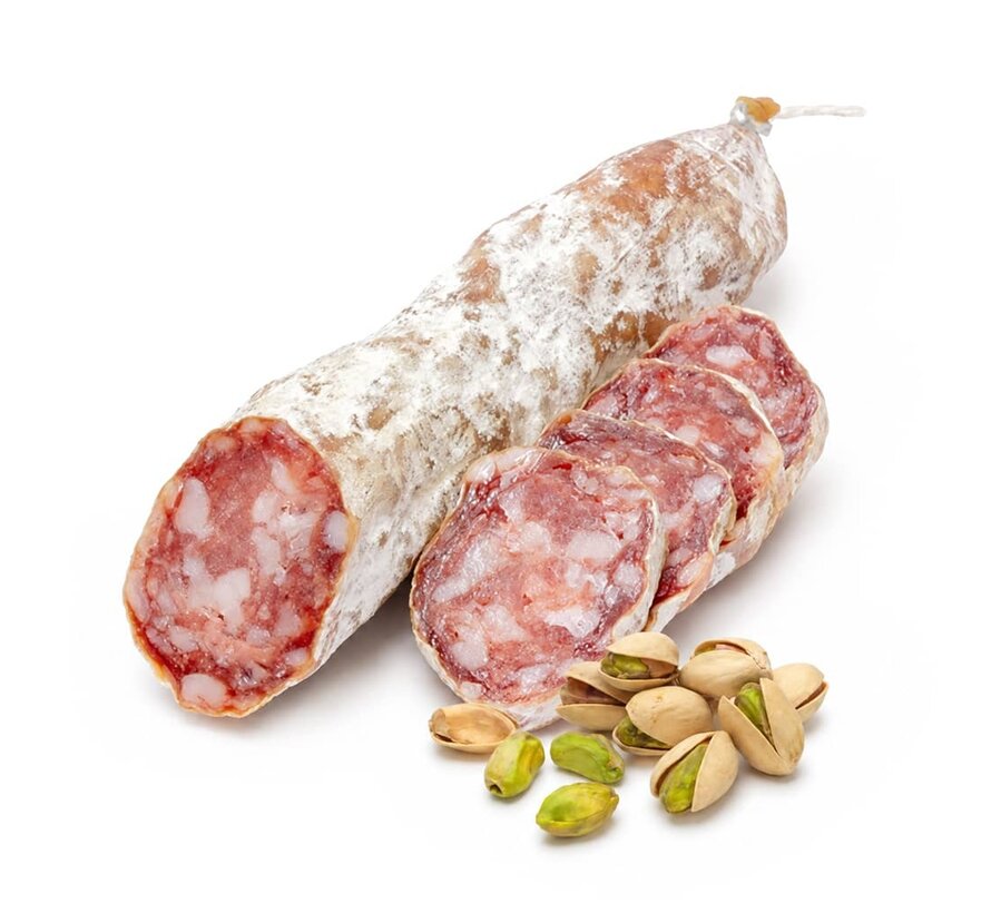 Preis pro 6 Stück - Französische Salami mit Pistazien - Saucisson aux pistache