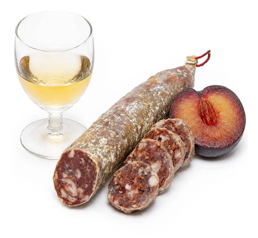 Preis pro 6 Stück - Französische Salami mit Pflaume & Armagnac - Saucisson prune et l'armagnac