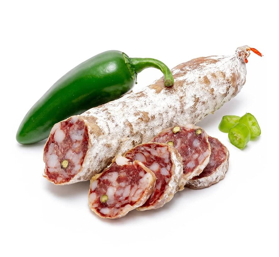 Preis pro 6 Stück - Französische Salami mit Ente und grünem Pfeffer - Saucisson canard et poivre vert