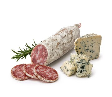 Preis pro 6 Stück - Französische Salami - Bleu d'Auvergne-Käse
