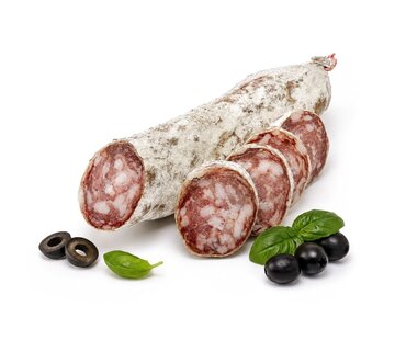 Preis pro 6 Stück- Französische Salami - mit schwarzen Oliven und Basilikum