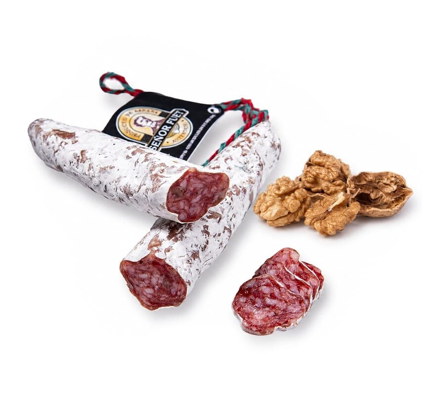 Preis pro 5 Stück - Luftgetrocknete Fuet Salami mit Walnüssen