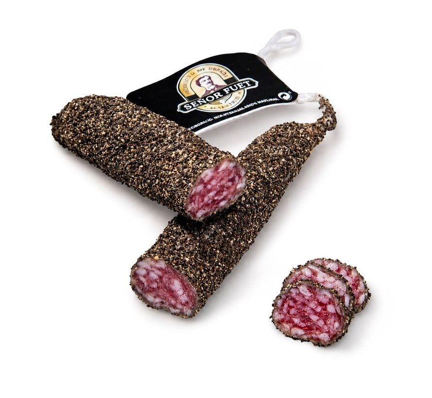 Spanische Fuet Salami mit Pfeffer überzogen - 5 Stück