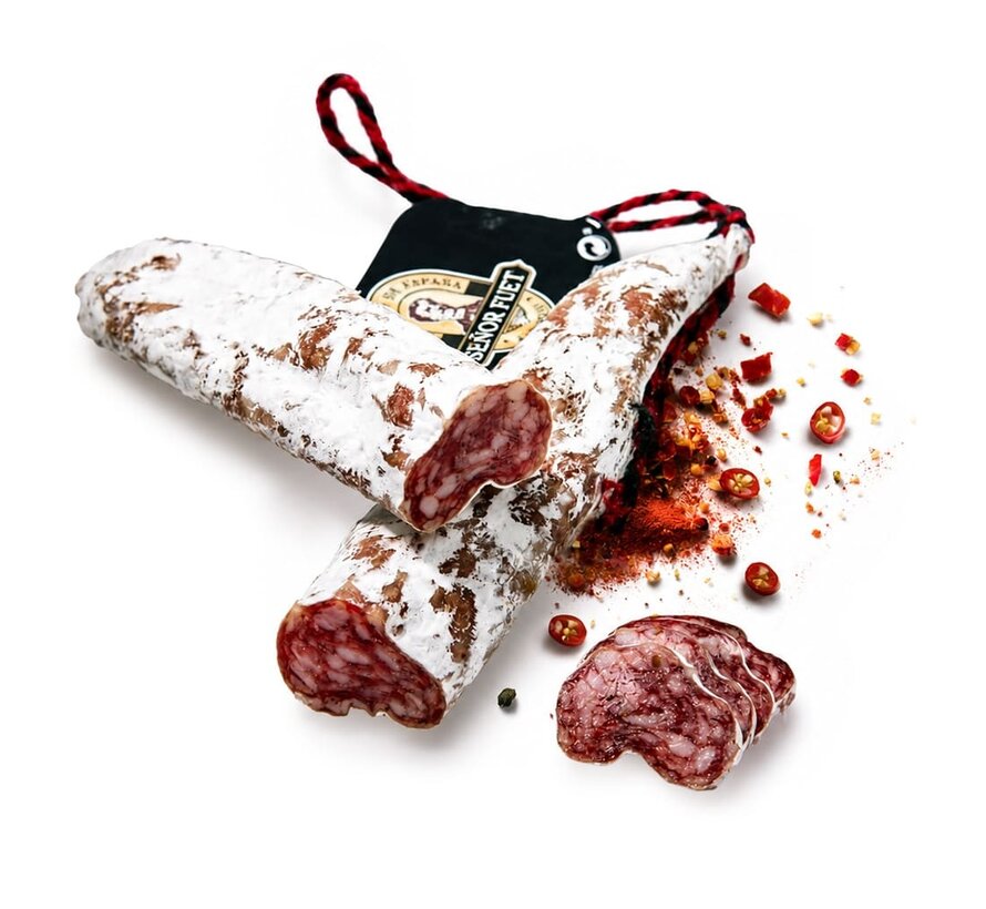 Scharfe Fuet Salami mit Chili - luftgetrocknet