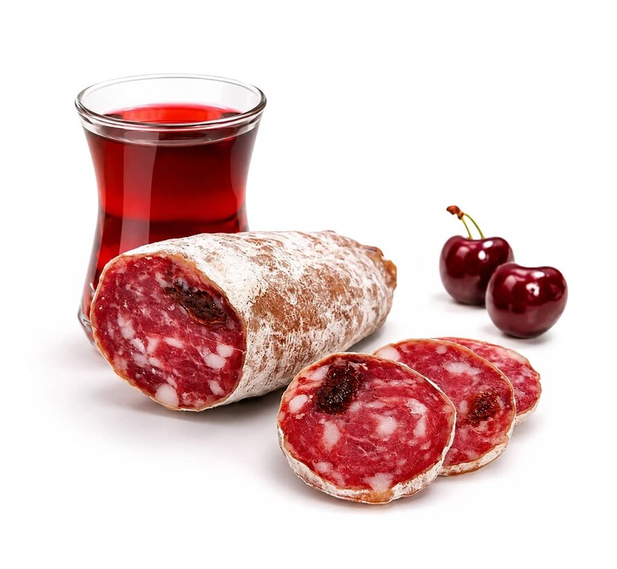 Französische Salami - mit Kirschen und Kirschwasser (Pro 6 Stück)