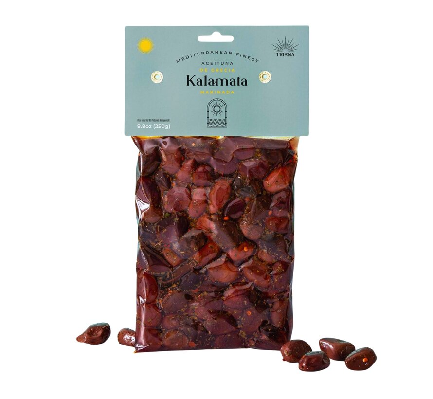 Ganze marinierte Kalamata-Oliven, vakuumverpackt 250 g (pro 12 Stück)