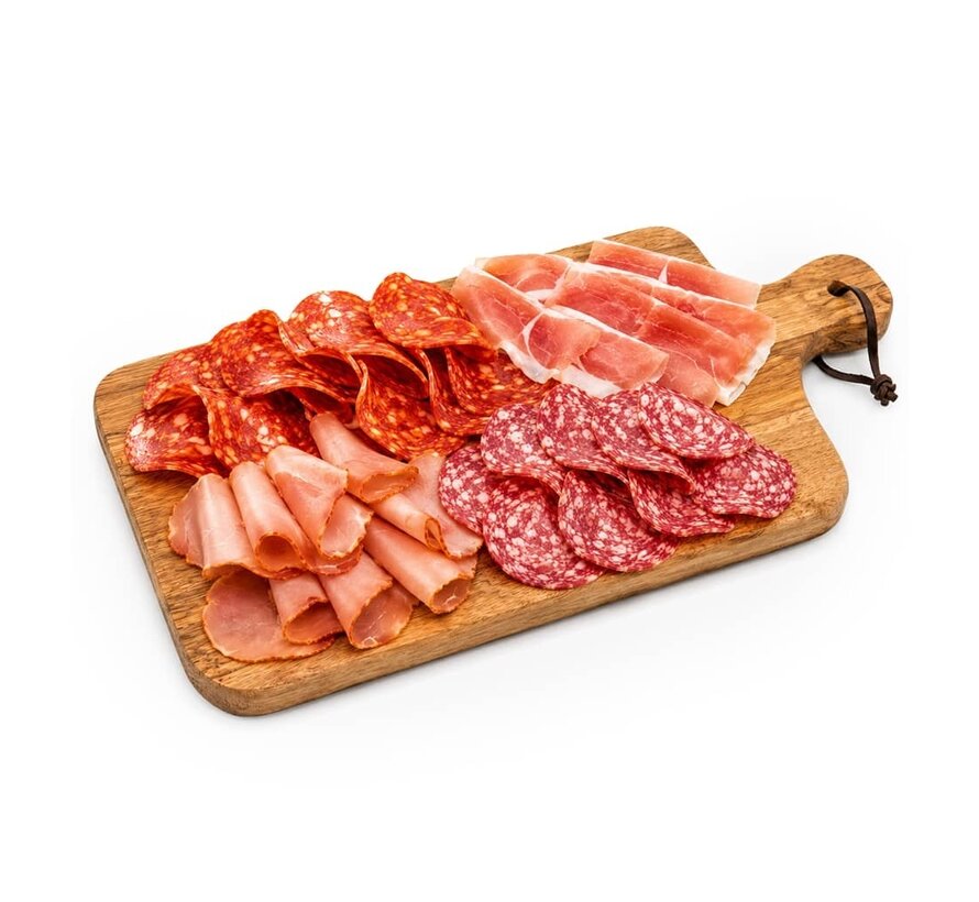 Geschnittene Tapas-Mischung mit Schinken, Chorizo, Salchichon und Lomo (pro 6 Stück)