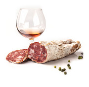 Französische Wurst mit Cognac und grünem Pfeffer (pro 6 Stück)