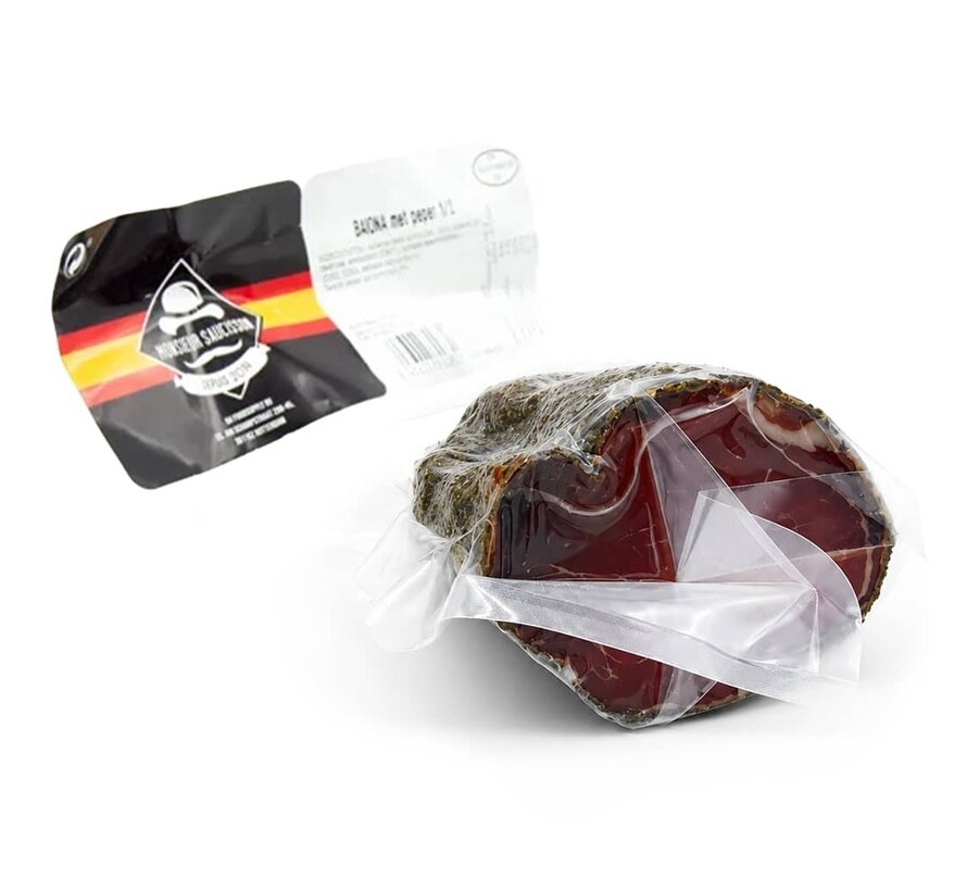 1/2 Luftgetrockneter spanischer Schinken mit Pfeffermantel ca. 350g