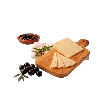 Spanischer Schafskäse mit schwarze Oliven
