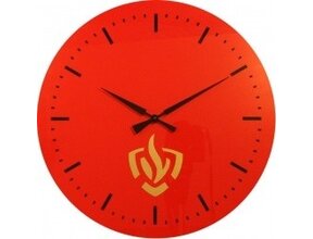 Clock fire department logo under