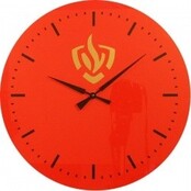 Clock fire department logo under