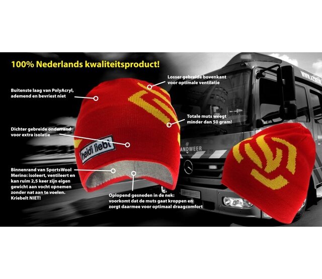 Brandweermuts Heidi Liebt Zwart