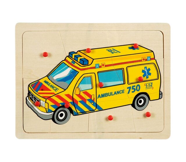 Houten puzzel ambulance