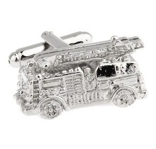 Silver firetruck cufflinks