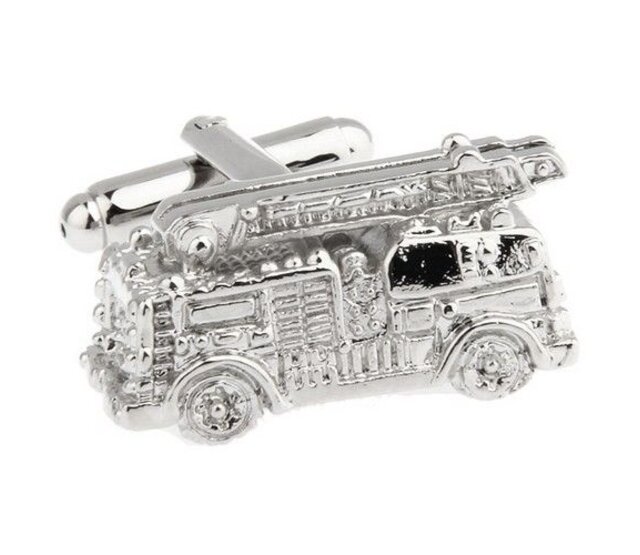 Silver firetruck cufflinks