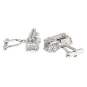 Silver firetruck cufflinks
