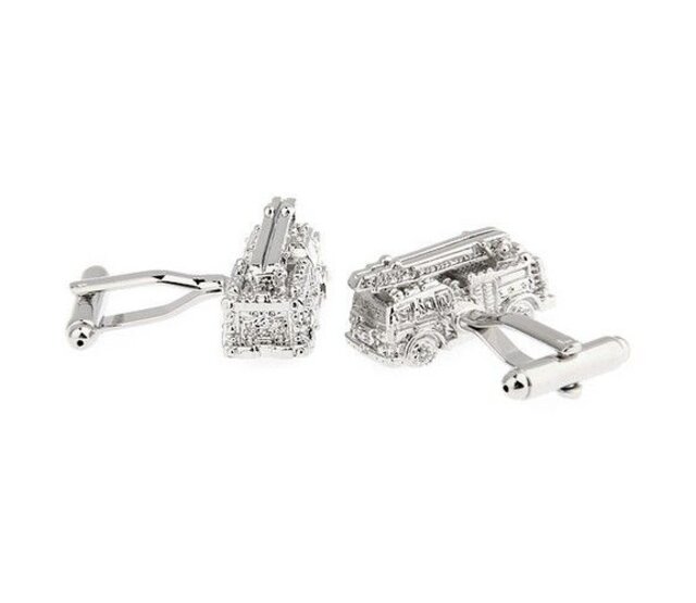 Silver firetruck cufflinks