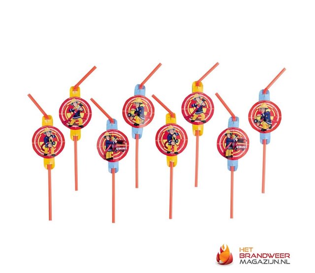Fireman Sam straws