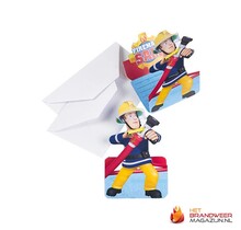 Brandweerman Sam Uitnodigingen 8st.
