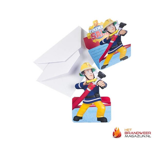 Fireman Sam invitations 8 pcs