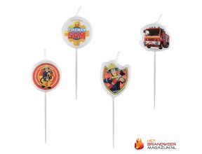 Fireman Sam Candles 4 st.