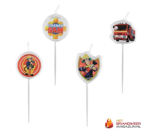 Fireman Sam Candles 4 st.