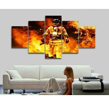 Canvas brandweerman 5-delig