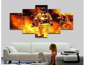 Canvas brandweerman