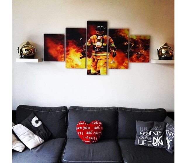 Canvas brandweerman 5-delig