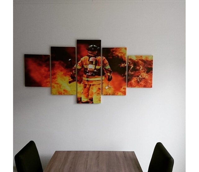 Canvas brandweerman 5-delig