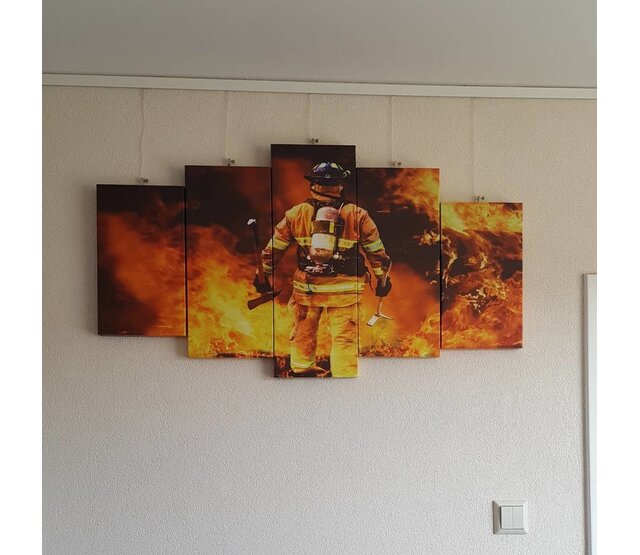 Canvas brandweerman 5-delig
