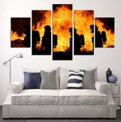 Canvas forest fire 5 pieces