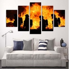 Canvas forest fire 5 pieces