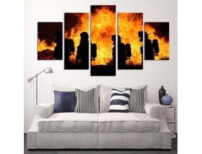 Canvas forest fire 5 pieces