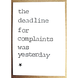 Postkaarten By Mar The deadline for complaints Postkaarten By Mar The deadline for complaints