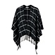 Zusss Poncho ruit zwart, zand Zusss Poncho ruit zwart, zand