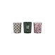 Zusss Set van 3 glaskaarsjes bloemenprint zand Zusss Set van 3 glaskaarsjes bloemenprint zand
