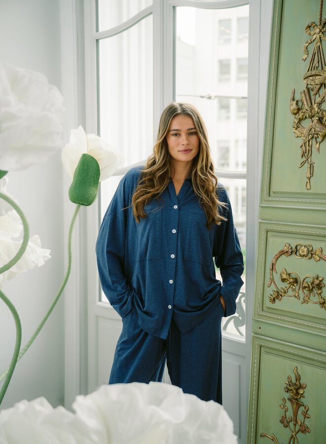 Sunday In Bed Jersey Jean Pyjama Shirt