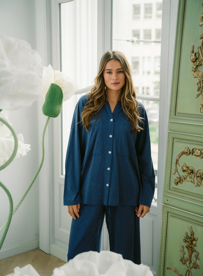 Sunday In Bed Jersey Jean Pyjama Shirt
