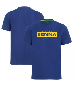 Ayrton Senna Logo Tee Blue Adult