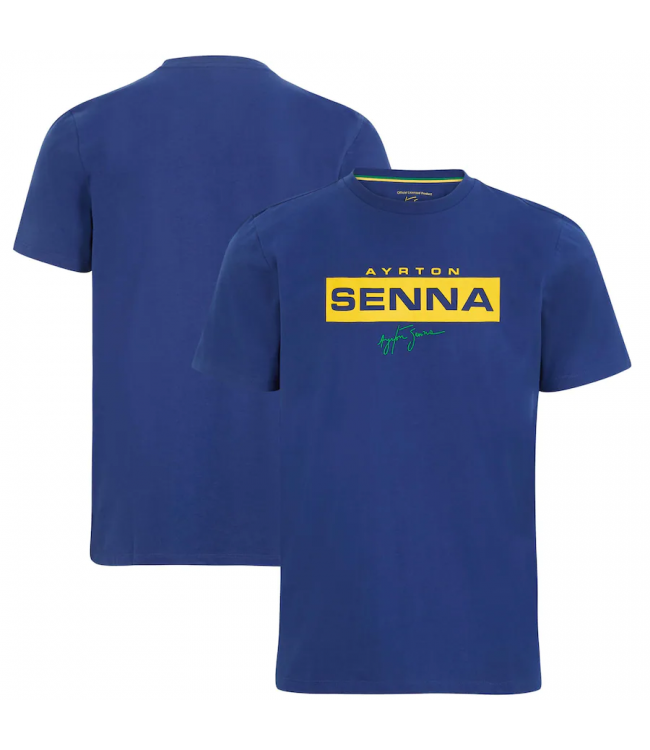 Ayrton Senna Logo Blue Adult Tee - Senna Foundation Collection