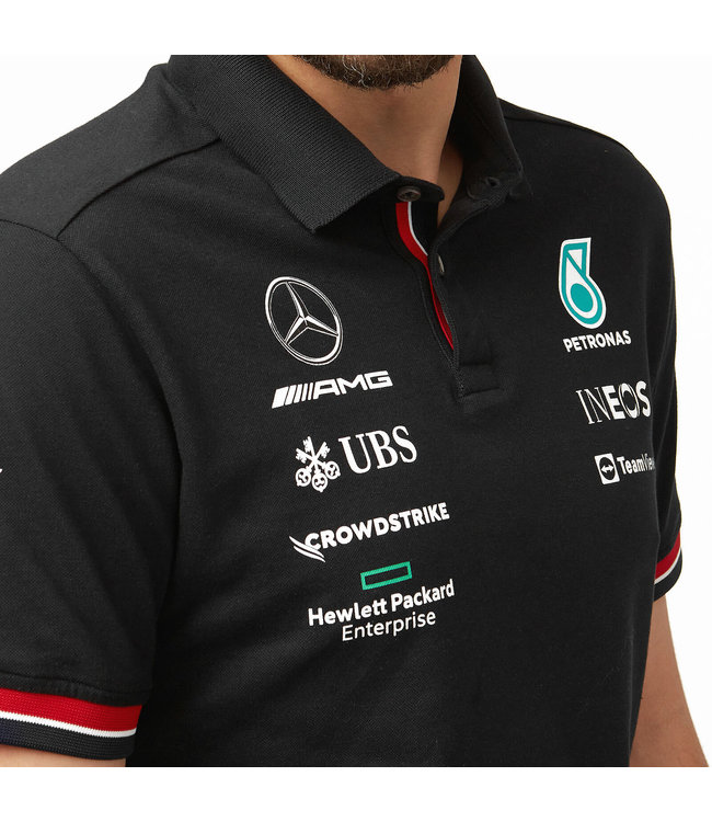 Mercedes AMG Petronas F1 Team - Team Polo Black Adult - Collection 2022