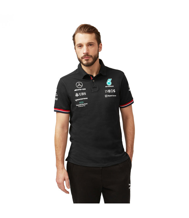 Mercedes AMG Petronas F1 Team - Team Polo Black Adult - Collection 2022
