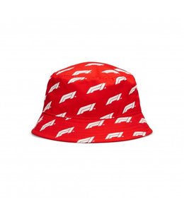 F1 Formula 1 Logo Bucket Hat  Adult Red