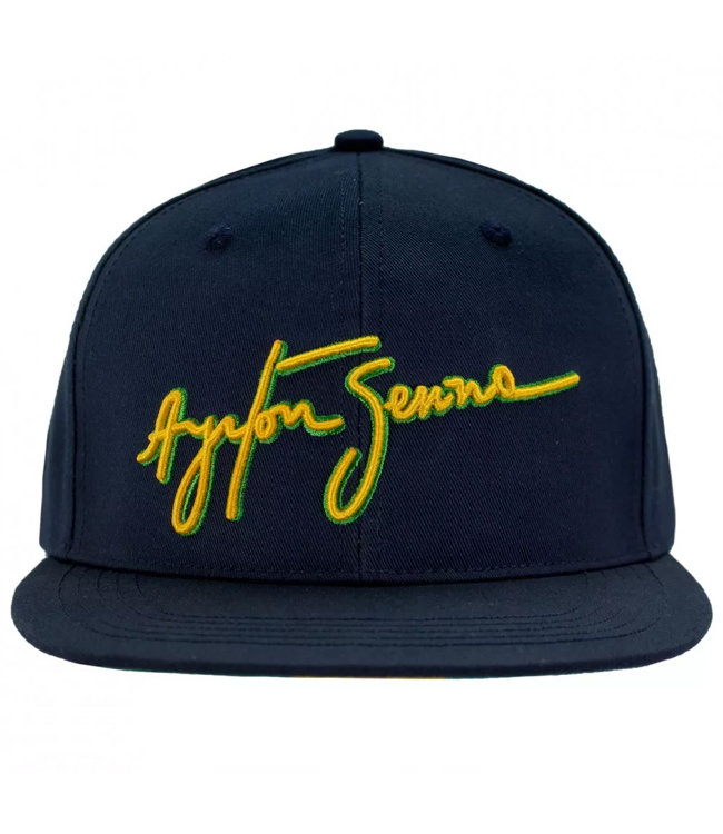 Ayrton Senna Flatbrim Cap Signature Dark Blue Adult - Senna Foundation Collection