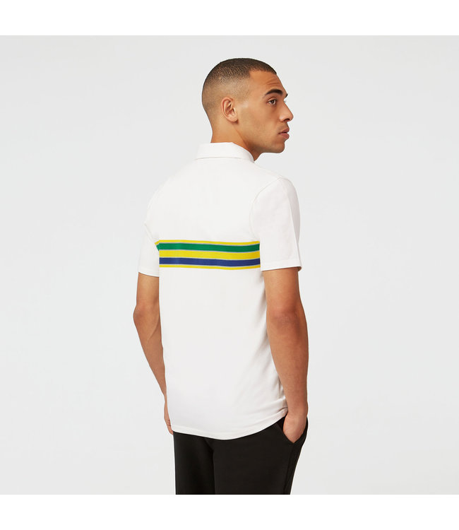 Ayrton Senna Helmet Stripe Polo White - Senna Foundation Collection