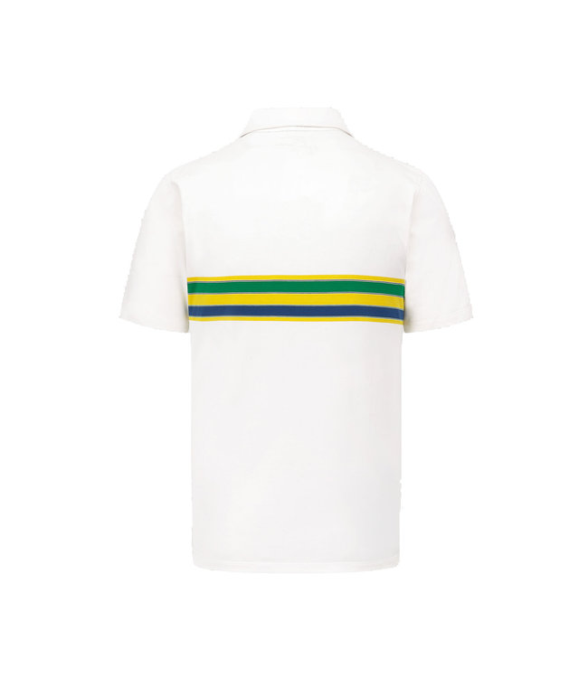 Ayrton Senna Helmet Stripe Polo White - Senna Foundation Collection