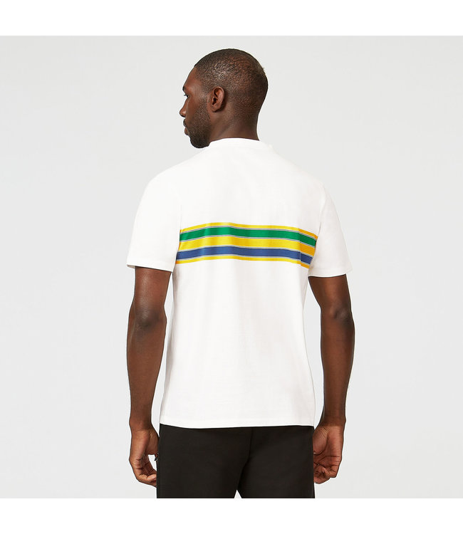 Ayrton Senna Helmet Stripe T-Shirt White - Senna Foundation Collection