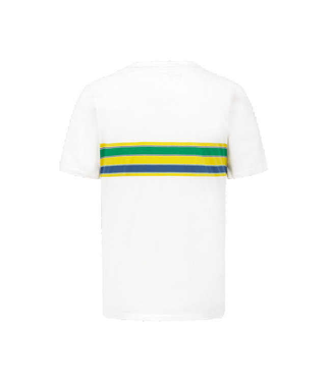 Ayrton Senna Helmet Stripe T-Shirt White - Senna Foundation Collection